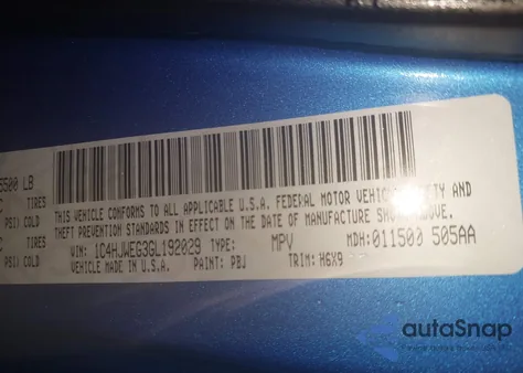 2016 Jeep Wrangler Unlimited Backcountry from USA, damaged, VIN 1C4HJWEG3GL192029